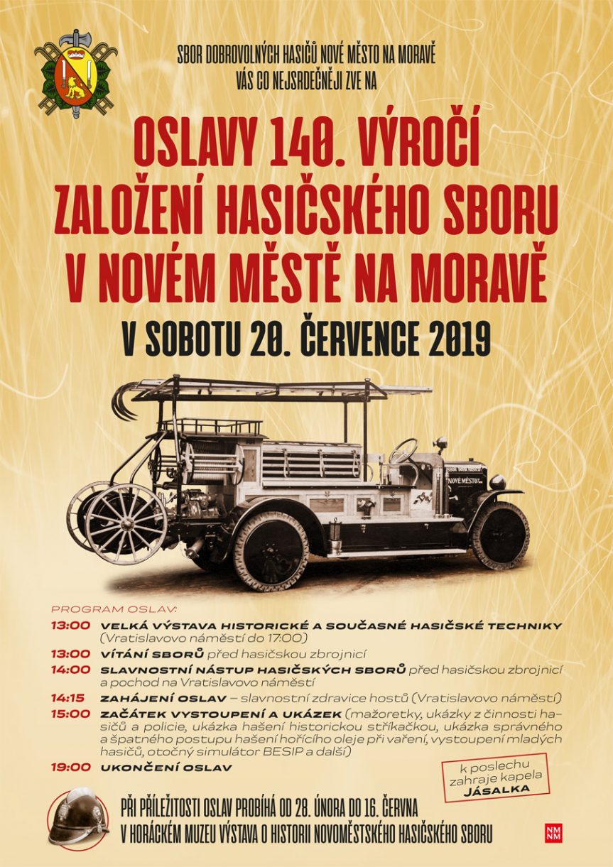 Oslavy 140. výročí založení Sboru dobrovolných hasičů Nové Město na Moravě