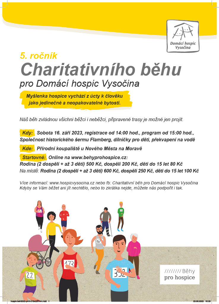 Plakát na Charitativní běh pro Domácí hospic Vysočina