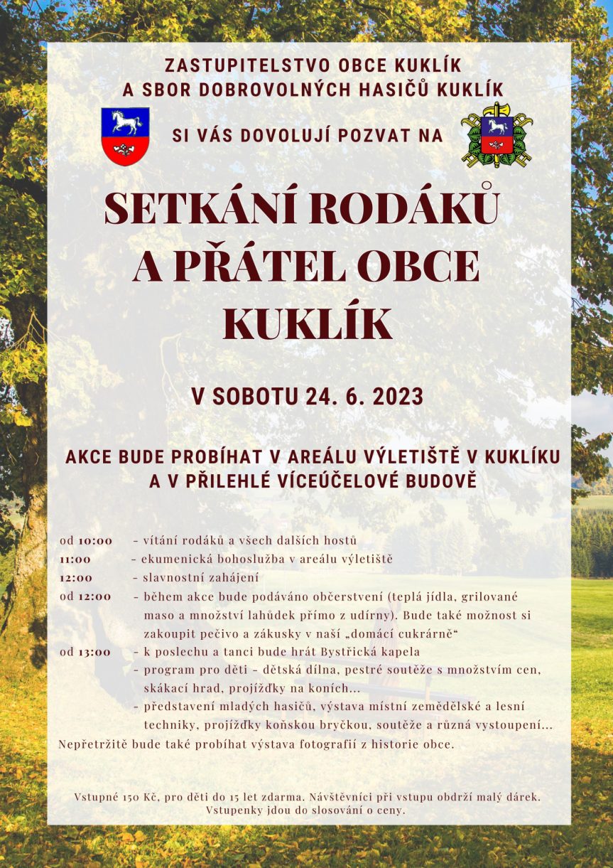 Setkání rodáků a přátel obce Kuklík