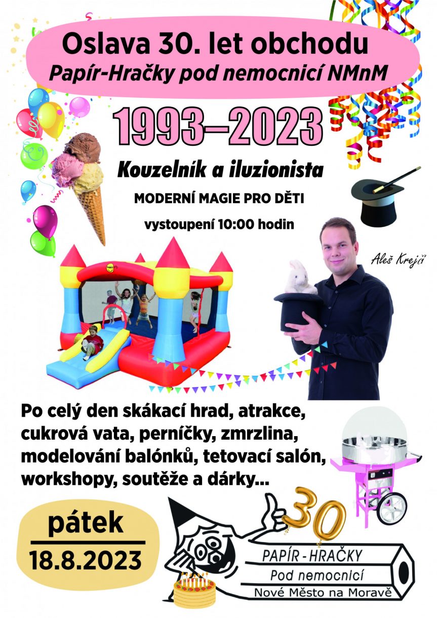 Oslava 30 let obchodu Papír-Hračky pod nemocnicí NMnM