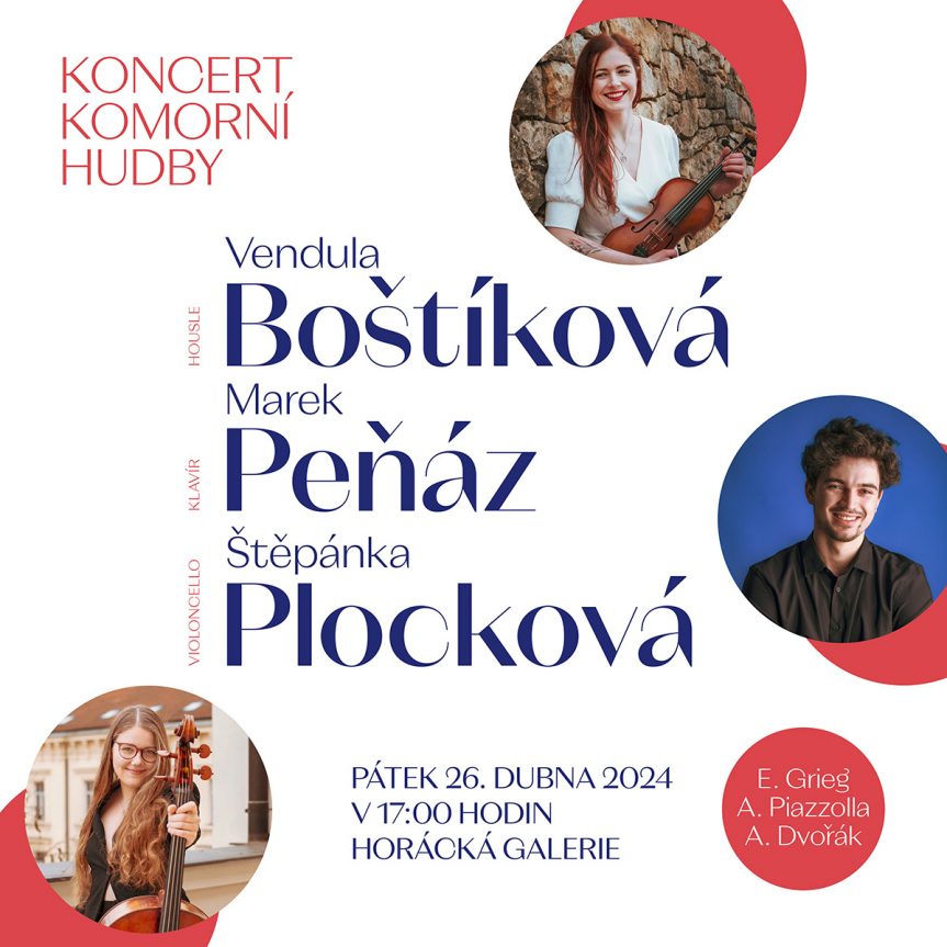 Koncert komorní hudby Marek Peňáz, Štěpánka Plocková a Vendula Boštíková