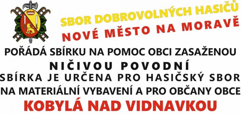 Sbírka SDH Nové Město na Moravě – sobota