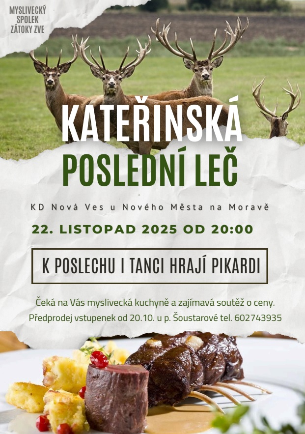 Kateřinská poslední leč – myslivecký ples s mysliveckou kuchyní