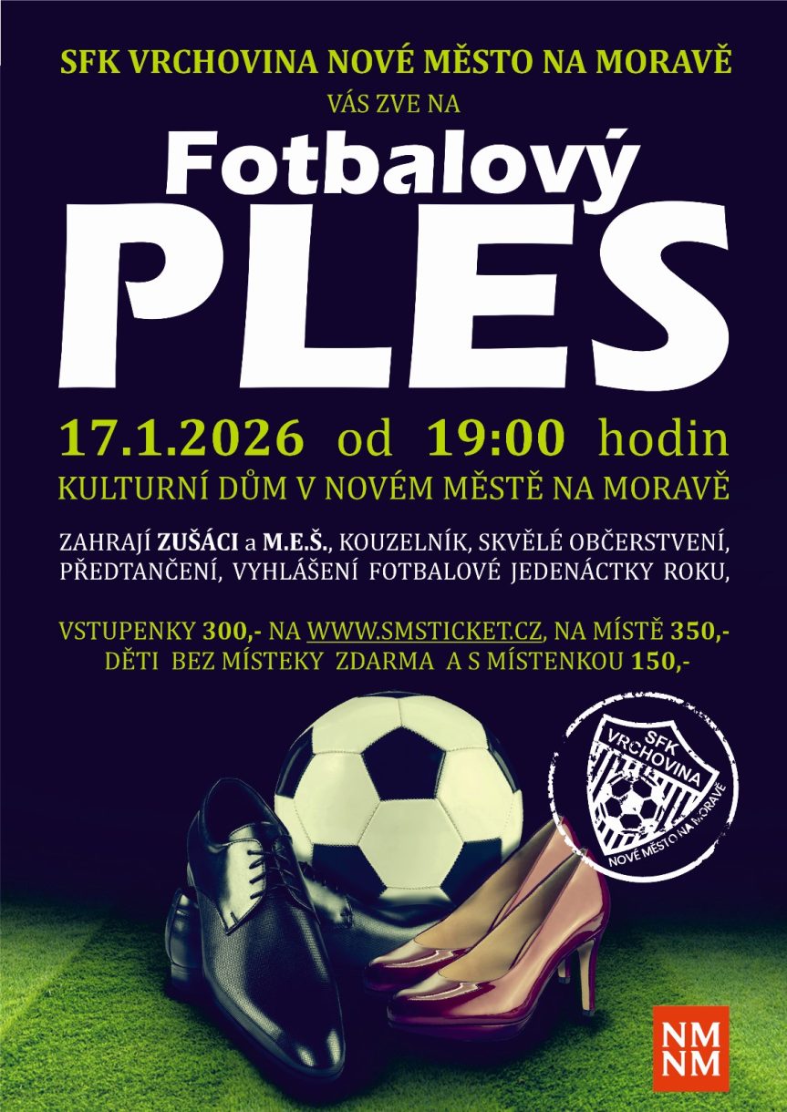 Plakát ples  SFK Vrchovina  17.1.2026