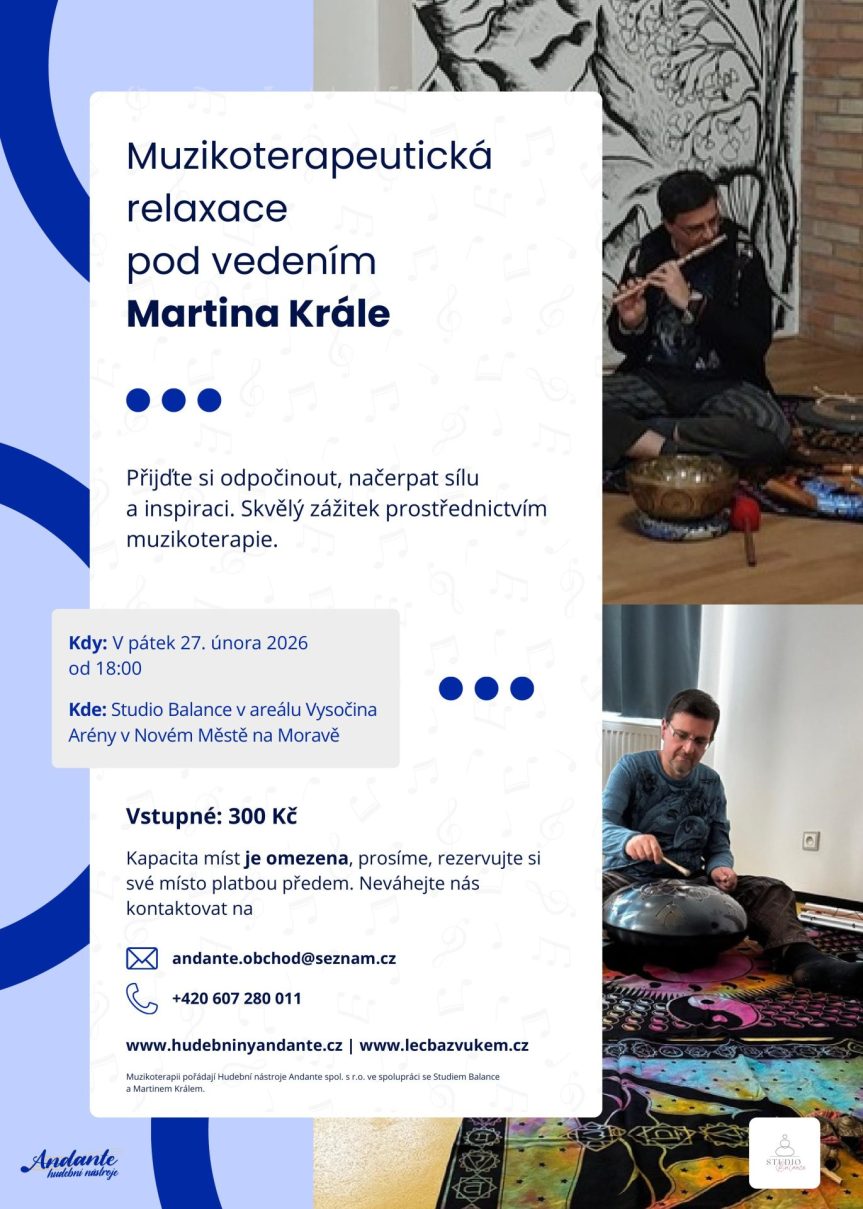 Muzikoterapeutická relaxace pod vedením Martina Krále