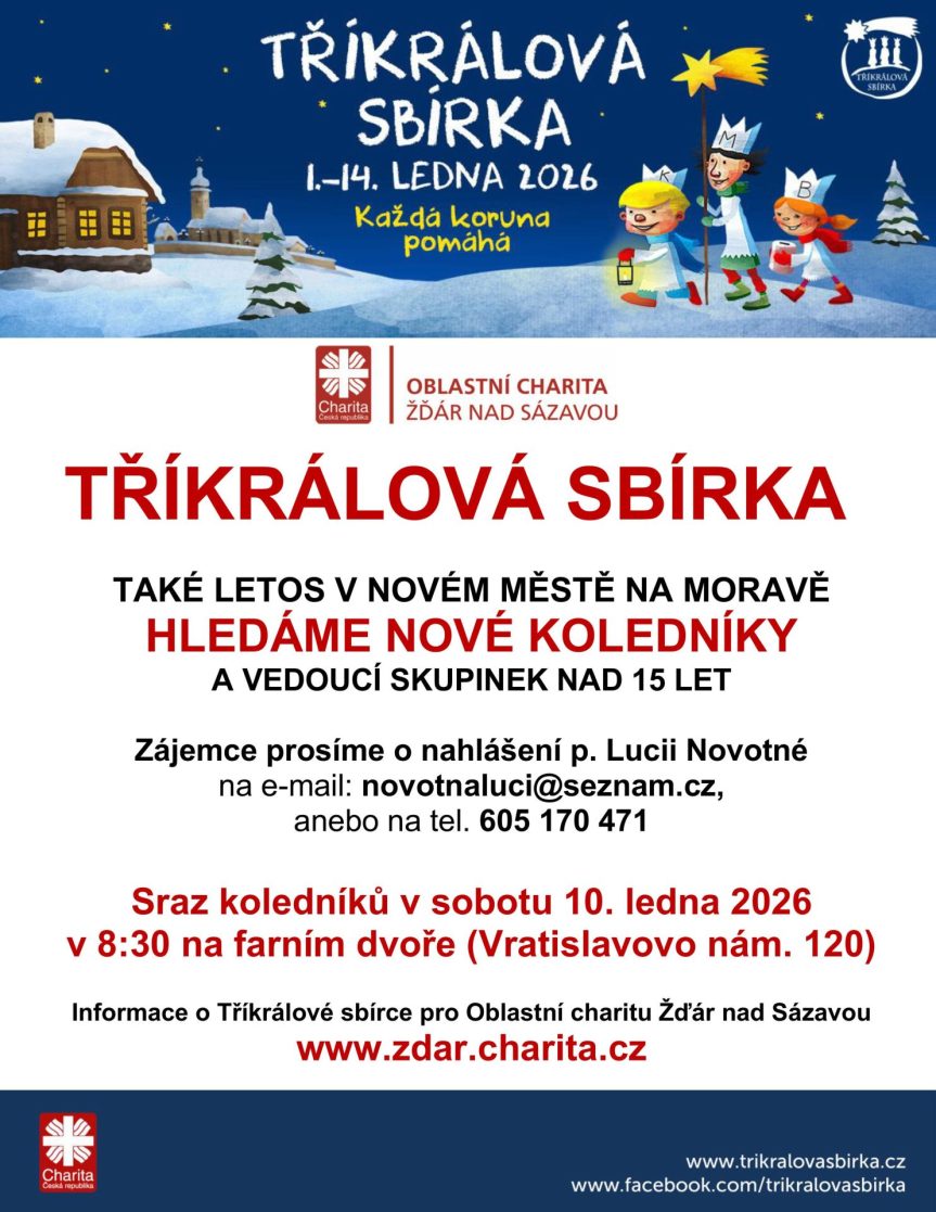 Tříkrálová sbírka hledá koledníky!