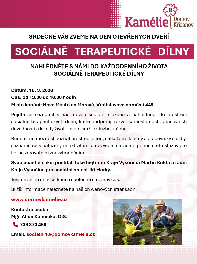 Den otevřených dveří Sociálně terapeutických dílen Kamélie