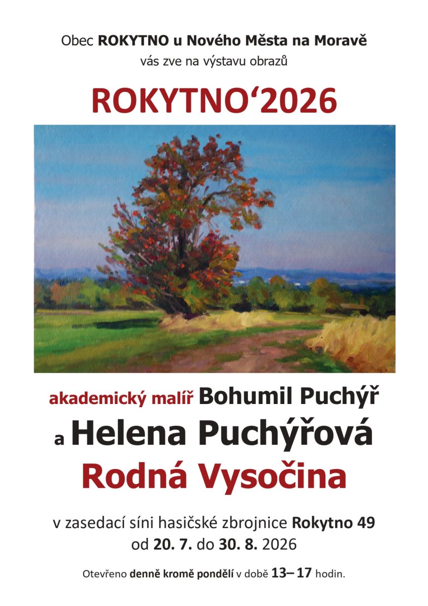 Výstava obrazů: Bohumil a Helena Puchýřovi – Rodná Vysočina