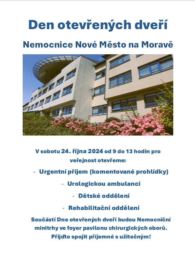Den otevřených dveří Nemocnice Nové Město na Moravě