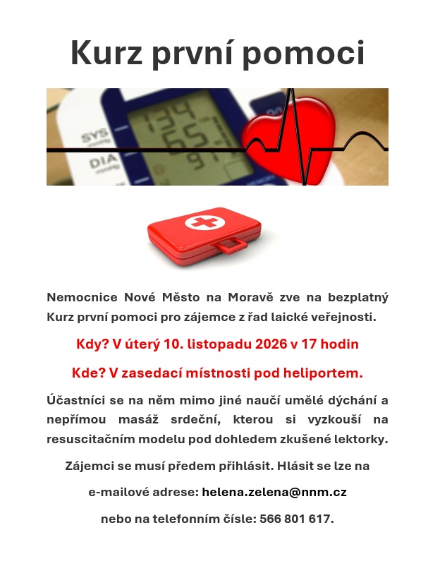 Naučte se zachránit život a zdraví. Přijďte na Kurz první pomoci